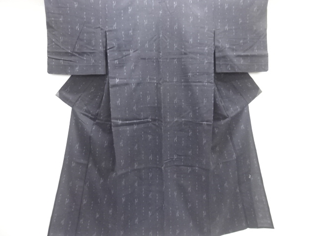 JAPANESE KIMONO / ANTIQUE HITOE KIMONO / TAISHO ROMAN STYLE / WOVEN KASURI PATTERN